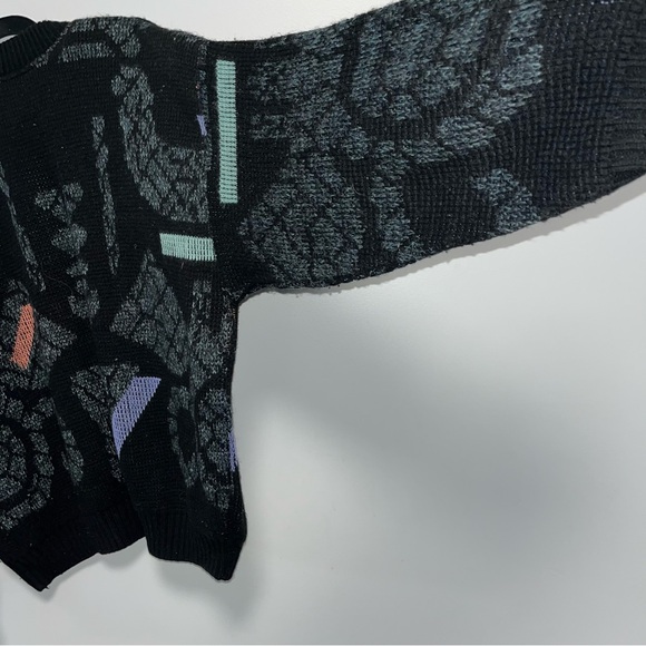 Vintage Asphalt Wool Blend Sweater Made in Canada Abstract Black Medium - Picture 6 of 10